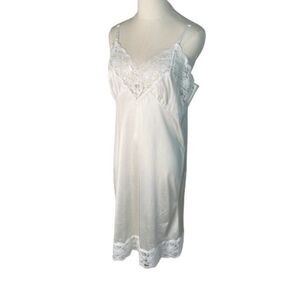 Vintage Elegant White Lace Midi slip dress